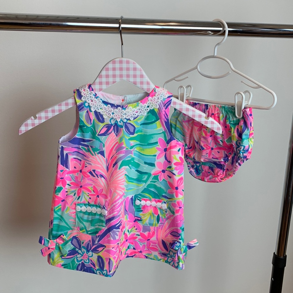 Lilly Pulitzer Baby Shift Dress & Bloomers Set Size 18-24 Months